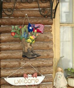 horse cowboy boots custom wooden sign cactus tph50wd 3283
