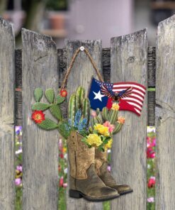 horse cowboy boots custom wooden sign cactus tph50wd 3288