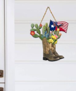 Horse Cowboy Boots Custom Wooden Sign Cactus TPH50WD