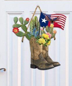 horse cowboy boots custom wooden sign cactus tph50wd 3816