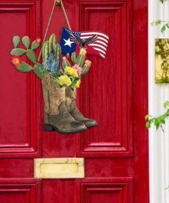 horse cowboy boots custom wooden sign cactus tph50wd 6929