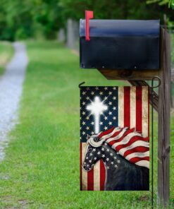 horse cross american flag lha2014f 1844