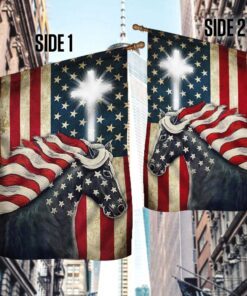 horse cross american flag lha2014f 6071