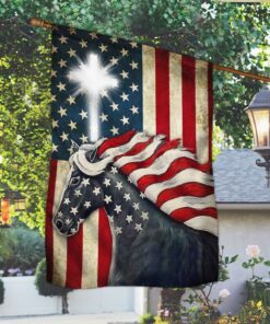 Horse Cross American Flag LHA2014F