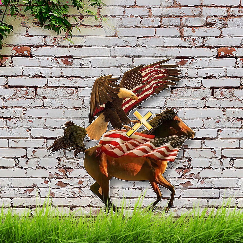 Horse Eagle Garden Metal Sign Spirits Of America DDH2769MS