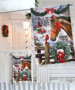 horse flag christmas snow flag ntb163f 2339