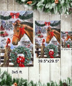 horse flag christmas snow flag ntb163f 2407