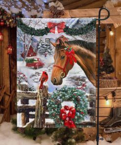horse flag christmas snow flag ntb163f 4873