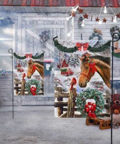 horse flag christmas snow flag ntb163f 5829