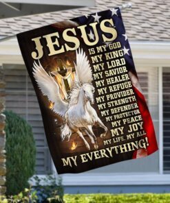 Horse Flag Jesus Is My God My Life My Everything MLH2085F