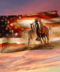 Horse Grommet Flag Horses Running  ANT156GF