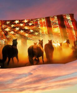 Horse Grommet Flag Wild Horses American Sunset DDH2893GF