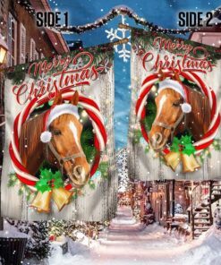 horse merry christmas house flag horse for christmas garden flag tqn764f 1877