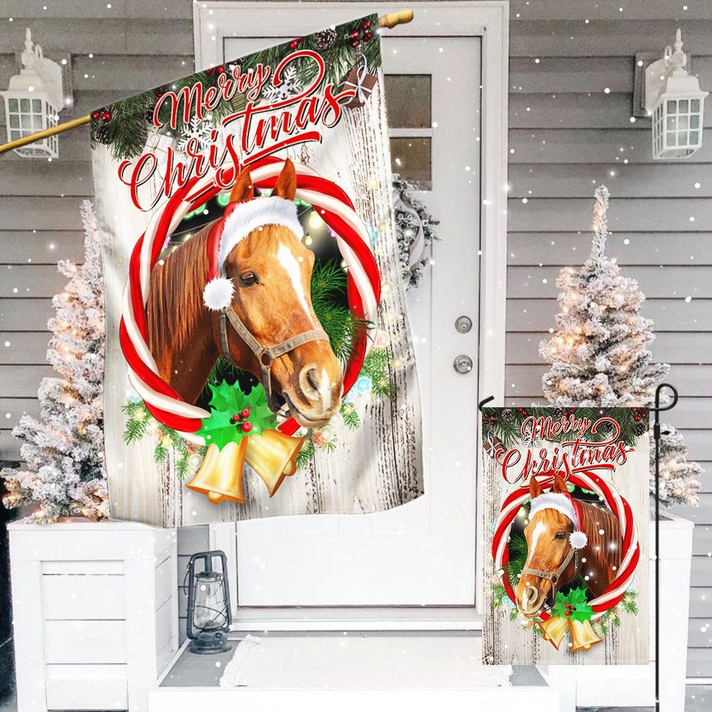 Horse Merry Christmas House Flag Horse For Christmas Garden Flag TQN764F - Image 5