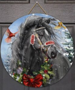 Horse Merry Christmas Wooden Sign PN503WSv2