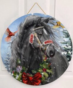 horse merry christmas wooden sign pn503wsv2 6337