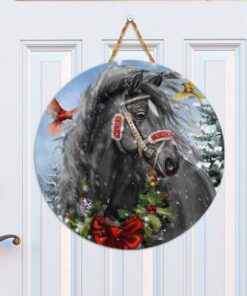 horse merry christmas wooden sign pn503wsv2 6684