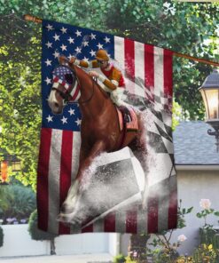 horse racing american flag bnn168f 6424