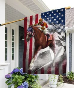 horse racing american flag bnn168f 6836