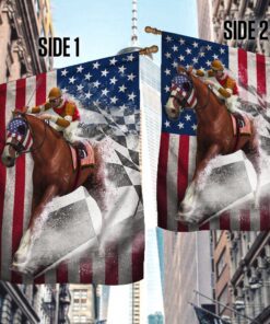 horse racing american flag bnn168f 8035