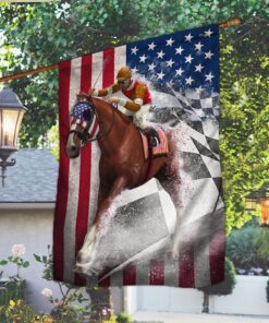 horse racing american flag bnn168f 8184