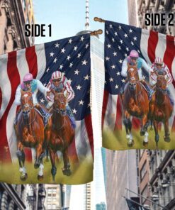 horse racing american flag lha1724f 8643
