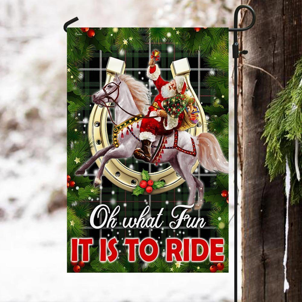 Horse Sleigh Flag Oh What Fun It Is To Ride DBD3076F - Image 2