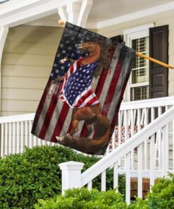 horse wrapped in glory. american patriot flag 1184