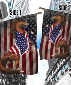 horse wrapped in glory. american patriot flag 2657