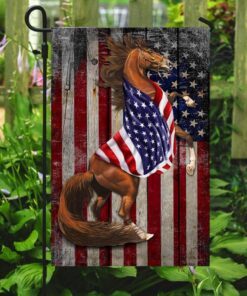 horse wrapped in glory. american patriot flag 5266
