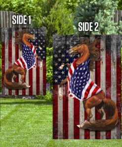 horse wrapped in glory. american patriot flag 6685