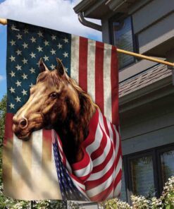 Horse Wrapped In Glory. American Patriotic Horse Flag THN3710F