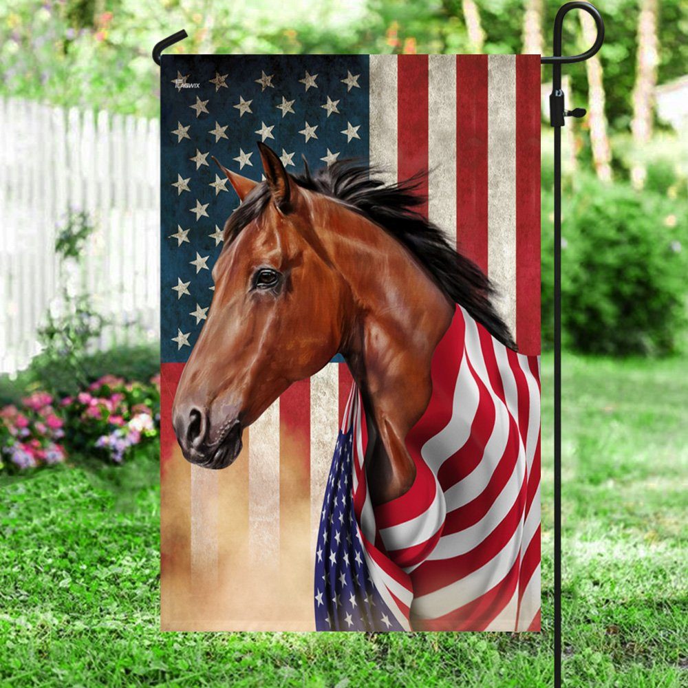 Horse Wrapped In Glory. American Patriotic Horse Flag THN3710Fv1 - Image 5