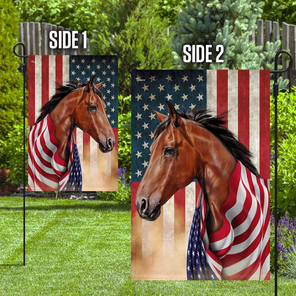Horse Wrapped In Glory. American Patriotic Horse Flag THN3710Fv1 - Image 7
