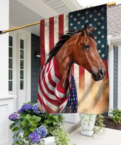 Horse Wrapped In Glory. American Patriotic Horse Flag THN3710Fv1