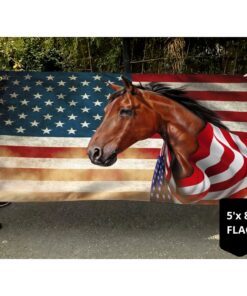horse wrapped in glory. american patriotic horse grommet flag thn3710gf 1243