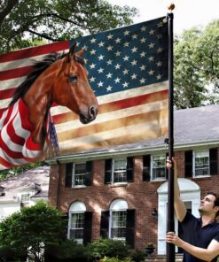 horse wrapped in glory. american patriotic horse grommet flag thn3710gf 1858