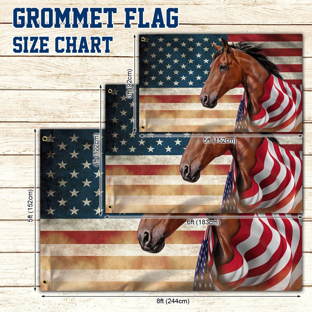 Horse Wrapped In Glory. American Patriotic Horse Grommet Flag THN3710GF - Image 6