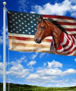 horse wrapped in glory. american patriotic horse grommet flag thn3710gf 3638