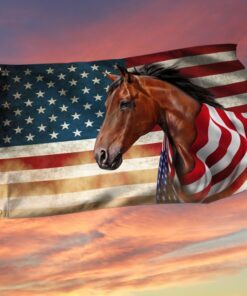 Horse Wrapped In Glory. American Patriotic Horse Grommet Flag THN3710GF