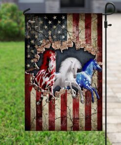 horses american u.s. flag 7134