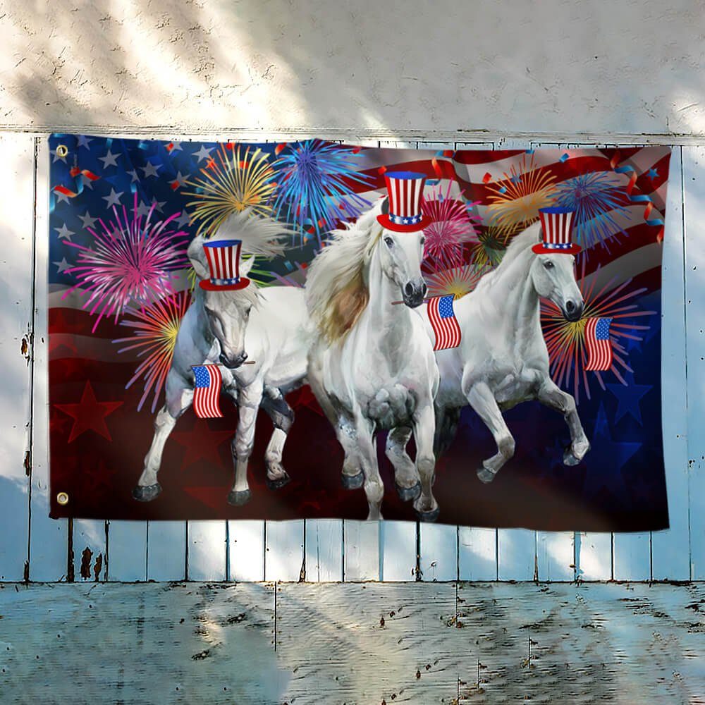 Horses Flag Independence Day Horses American Grommet Flag QTR36GF - Image 3