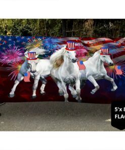 horses flag independence day horses american grommet flag qtr36gf 3388