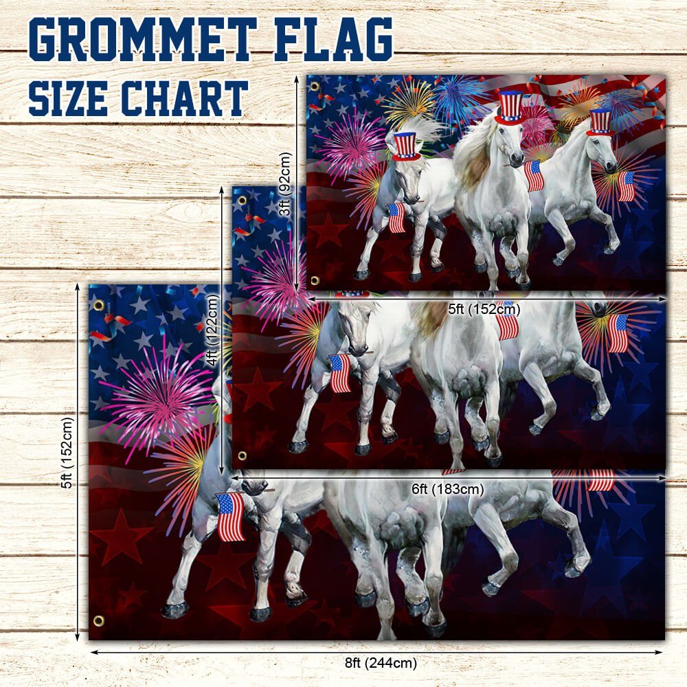Horses Flag Independence Day Horses American Grommet Flag QTR36GF - Image 5