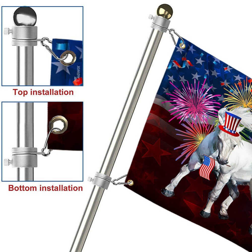 Horses Flag Independence Day Horses American Grommet Flag QTR36GF - Image 6
