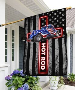Hot Rod Flag Jesus Hot Rod American Flag QTR110Fv1