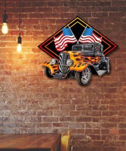 Hot Rod Hanging Metal Sign TRL1148MS