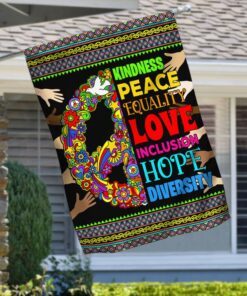 Human Rights Flag Kindness Peace Equality Love Inclusion Hope Diversity LNH042F
