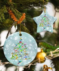 Hummingbird Christmas Tree Ceramic Ornament
