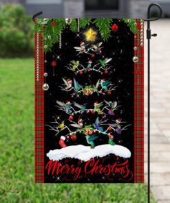 hummingbird christmas tree flag 2924